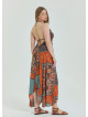 V Neck Backless Halter Neck Coffee Plus Size Dress 4662
